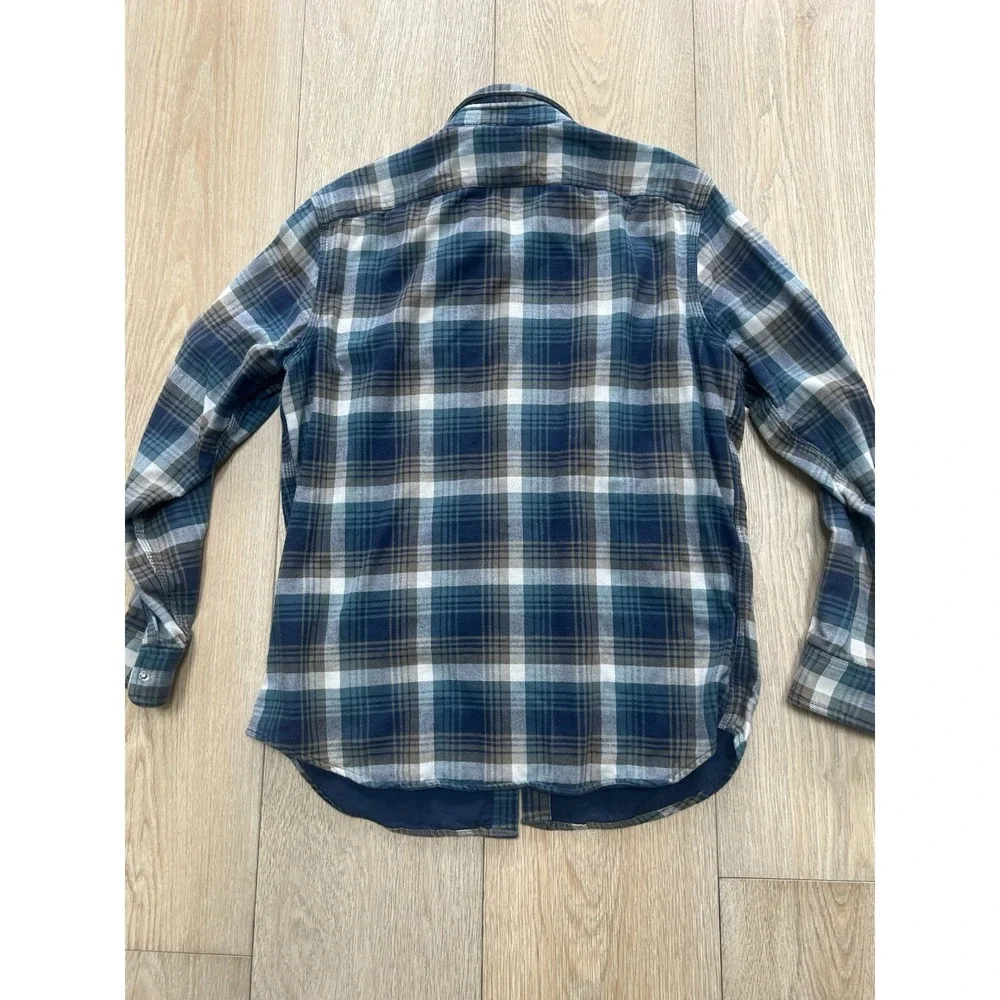 Banana Republic Men's Long Sleeve Plaid Flannel With Snaps Standard Fit‎ Large